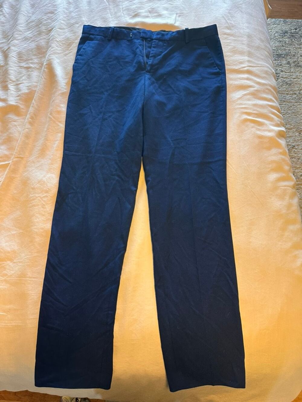 H&M Men's Slim Fit Chinos - Navy Blue Flat Front Dress Pants - 34R